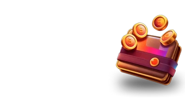 Электронный кошелек с золотыми монетами, символизирующий предложение Welcome Bonus в Интернет-казино Irwin, предназначенное для новых игроков.